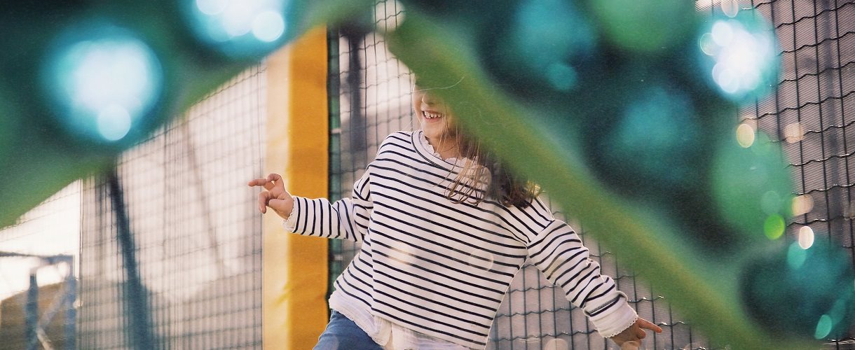 Child playing in outdoor playground