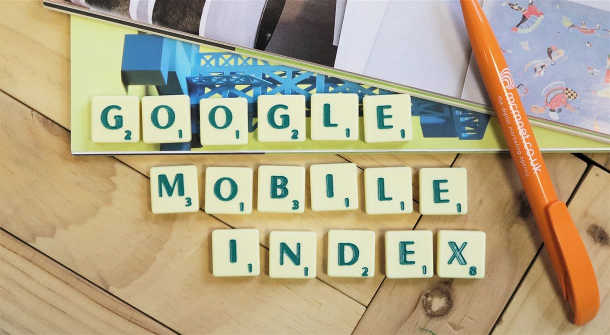 Google mobile index in scrabble letters