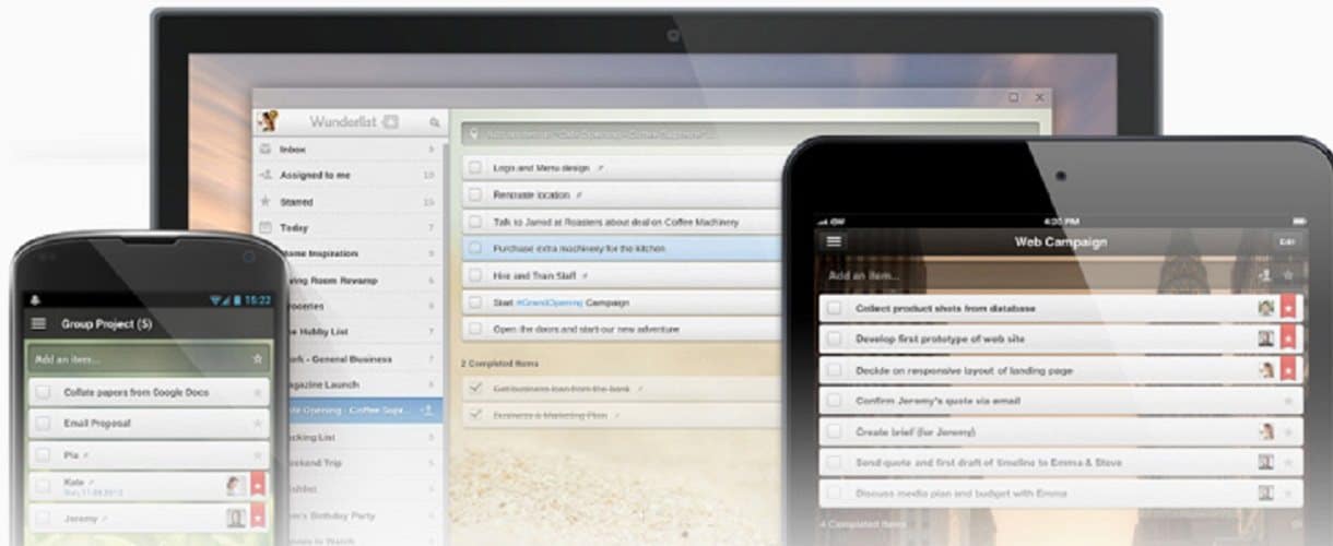 Wunderlust lists on desktop, tablet and phone
