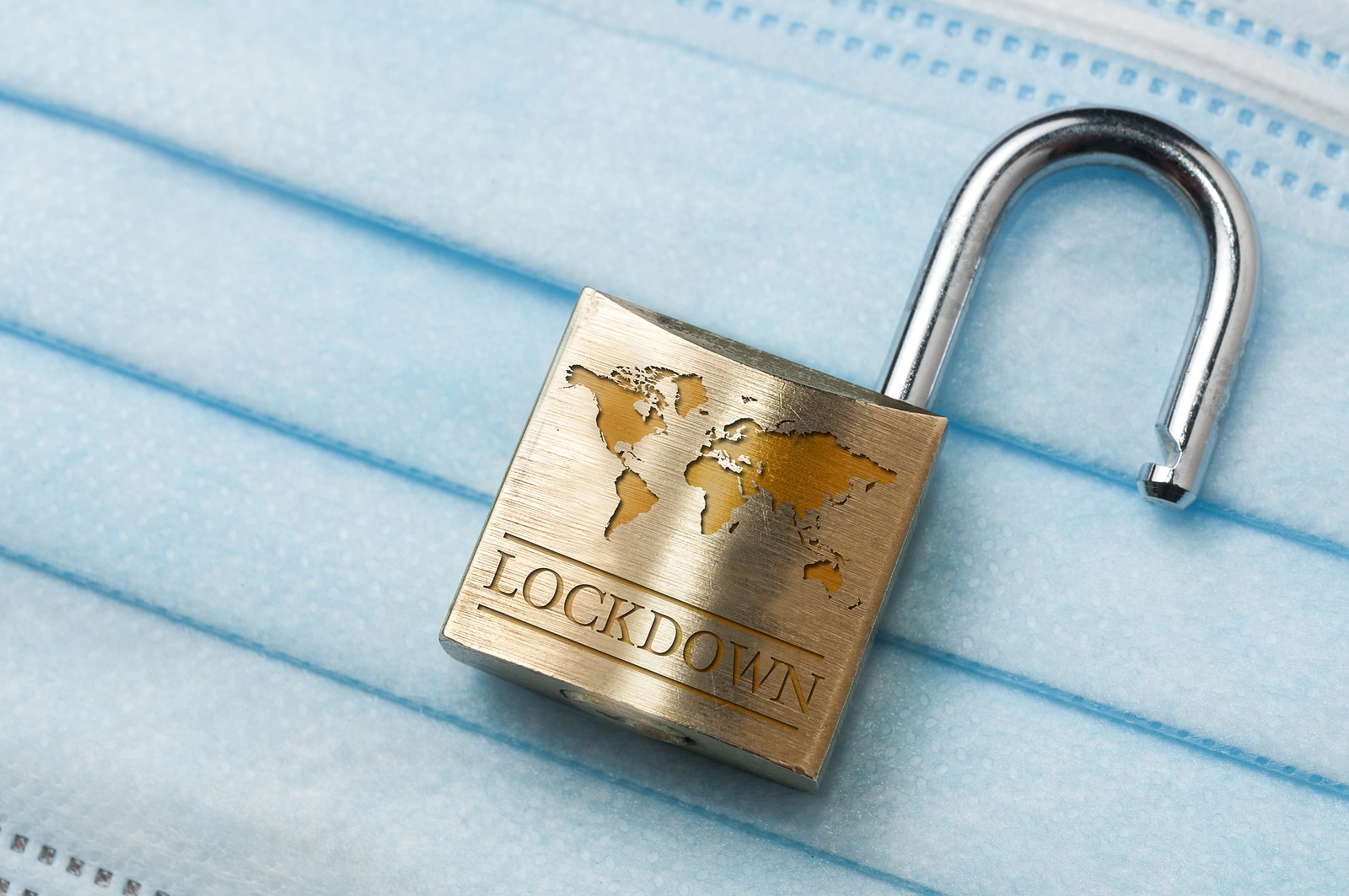 Lockdown written on a padlock