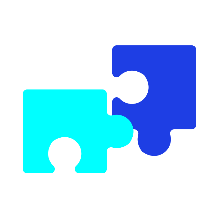 Dark blue and light blue jigsaw pieces