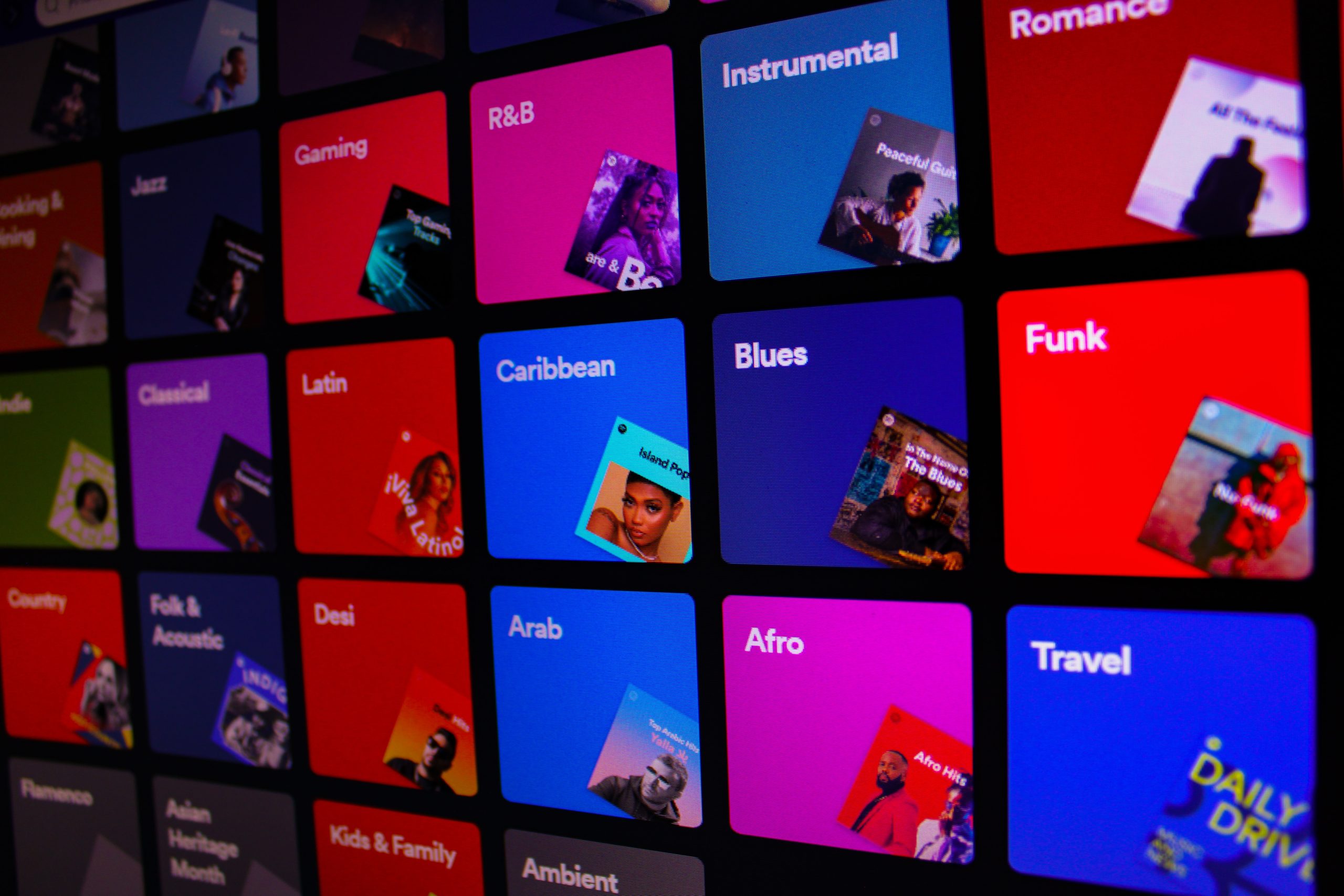 Image of Spotify genre screen