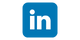 Linkedin logo surrounded by white border