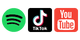 Spotify TikTok YouTube logos