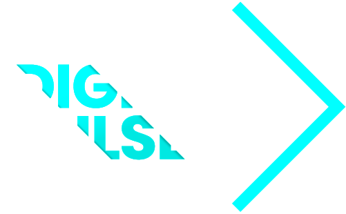 Digital Pulse Logo - White and Aqua