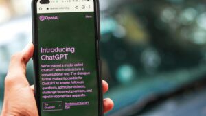 Person using ChatGPT on their smartphone.