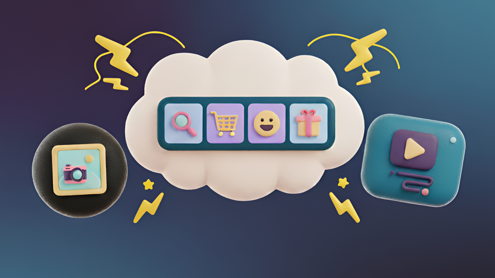 3D bubble image of image, video and carousel formats